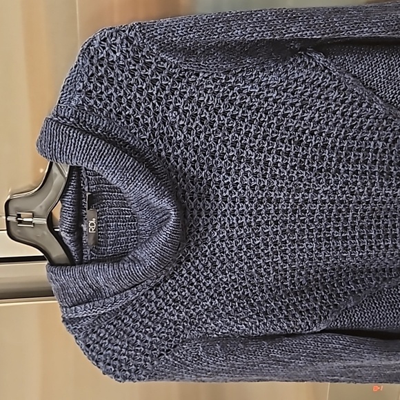 💕RDI💕 Long Sleeve Cowl Neck Pullover Sweater ~ Deep Sea Blue Medium - Picture 3 of 8